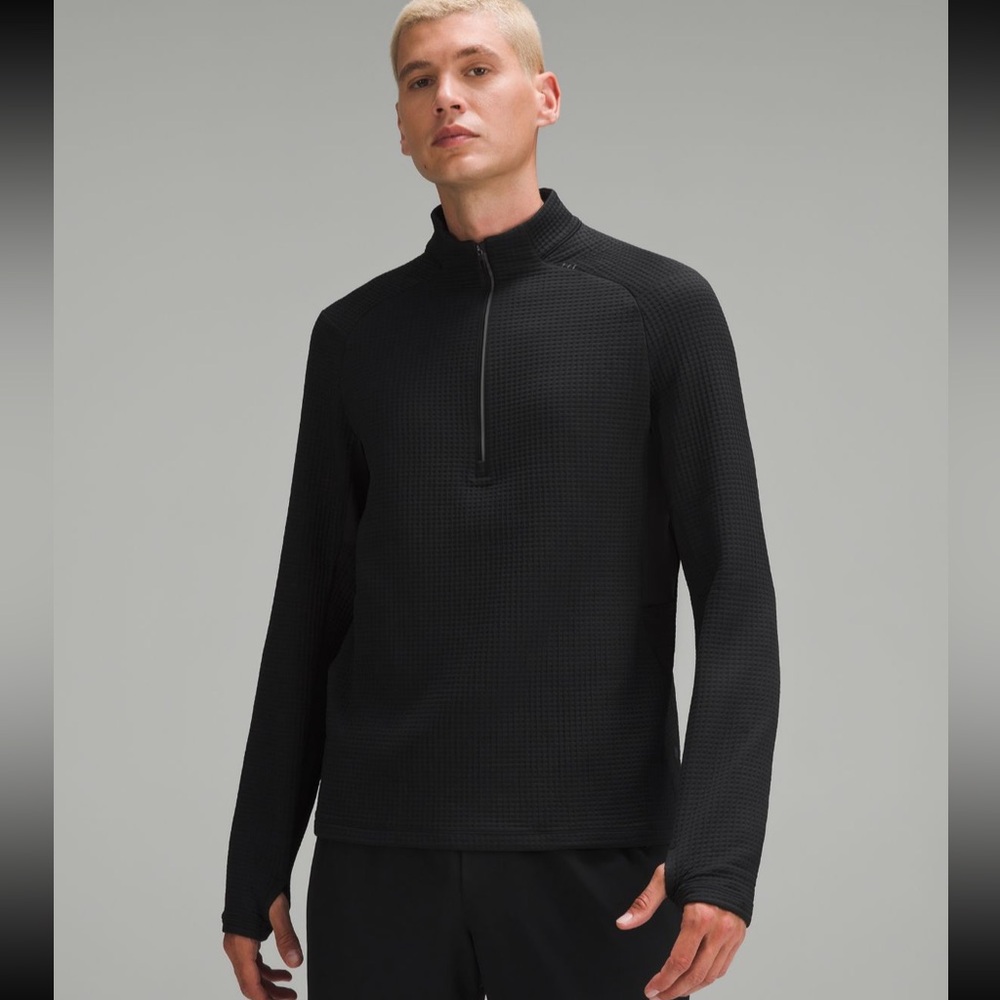 Waffle-Knit Half Zip